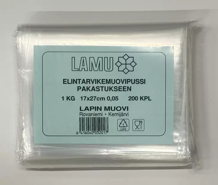 Lapin Muovi elintarvikepussi 1kg 0,05mm - Jätesäkit ja pussit - K52010 - 1