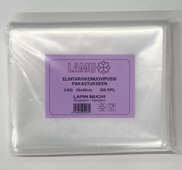 Lapin Muovi elintarvikepussi 3kg 0,05mm - Jätesäkit ja pussit - K52030 - 1