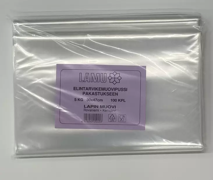 Lapin Muovi elintarvikepussi 5kg  0,05mm - Jätesäkit ja pussit - K52050 - 1