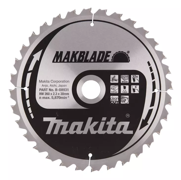 Makita sirkkelinterä 260mm Z-32 - Sähkötyökalujen tarvikkeet - B-08931 - 1