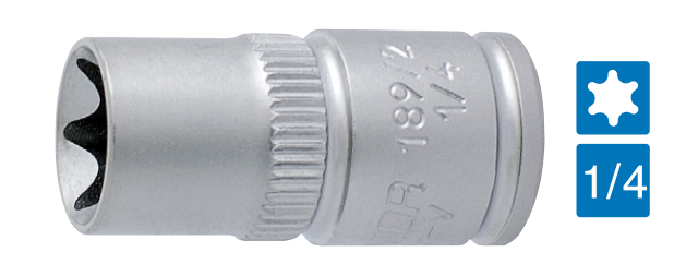 1/4=E2=80=9D E-TORX HYLSY 189/2 - 1/4" hylsysarjat- ja osat - 607911 - 1