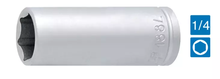 1/4=E2=80=9D HYLSY 188/2, PITK=C3=84 6-KULMAINEN - 1/4" hylsysarjat- ja osat - 616881 - 1