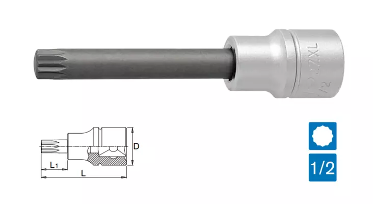 1/2=E2=80=9D ZX-HYLSY 192/2ZXL, PITK=C3=84 - 1/2" hylsysarjat- ja osat - 612171 - 1