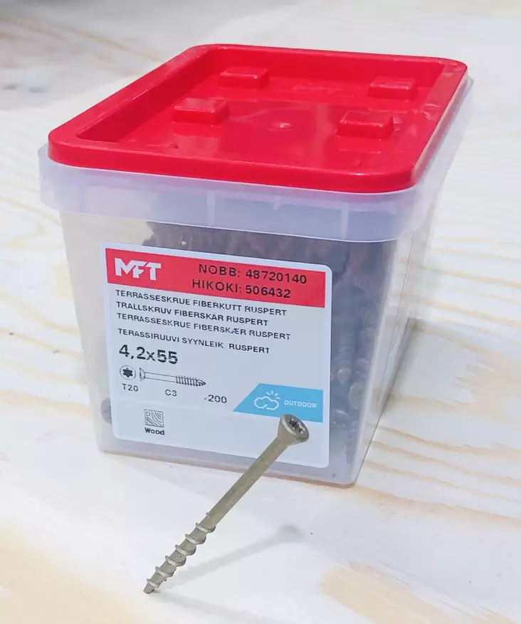 Terassiruuvi 55mm ruskea Ruspert pinnoitteella - Terassiruuvit - 506432 - 1