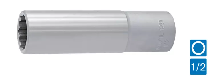 1/2=E2=80=9D HYLSY 190/1, 12-KULMAINEN, PITK=C3=84 - 1/2" hylsysarjat- ja osat - 610762 - 1