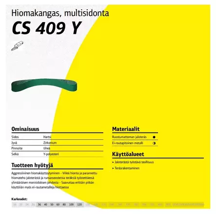 Klingspor hiomanauha 10mm x 330mm - Hiomanauhat - 344413 - 2