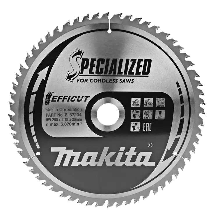 Makita sirkkelinterä 260mm Z-60 - Sähkötyökalujen tarvikkeet - B-67284 - 1