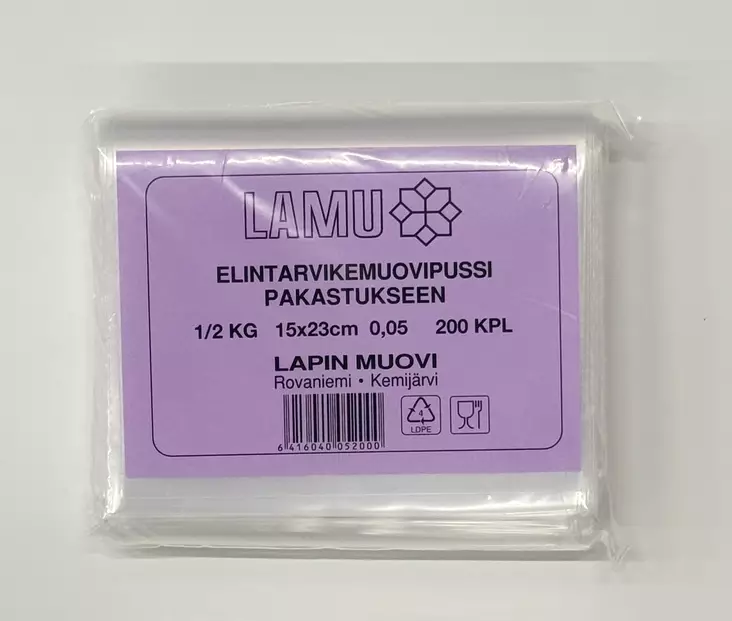 Lapin Muovi elintarvikepussi 0,5kg  0,05mm - Jätesäkit ja pussit - K52005 - 1