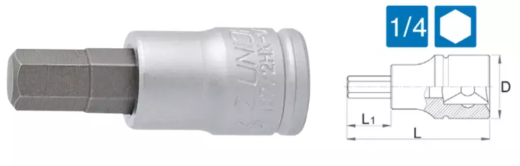 1/4=E2=80=9D KUUSIOKOLOHYLSY 187/2HX - 1/4" hylsysarjat- ja osat - 607898 - 1