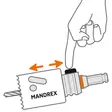 Mandrex reikäsahan pikaistukka QuickLock HSS terä HEX-11mm - Reikäsahanterät - MX200020B - 2