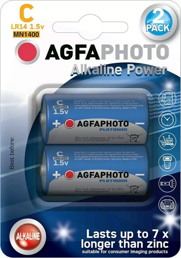 Agfa paristo 1,5V C - Kertakäyttöparistot - AGFAC - 1