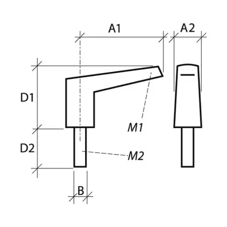 Säätökahva ulkokierteellä - Säätökahvat -mutterit ja nupit - LSS42M520S - 2