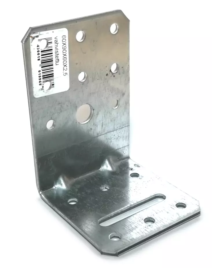 KULMALEVY 60x90x60x2,5 vahvistettu - Rakennuskulmalevyt - 60906025V - 1